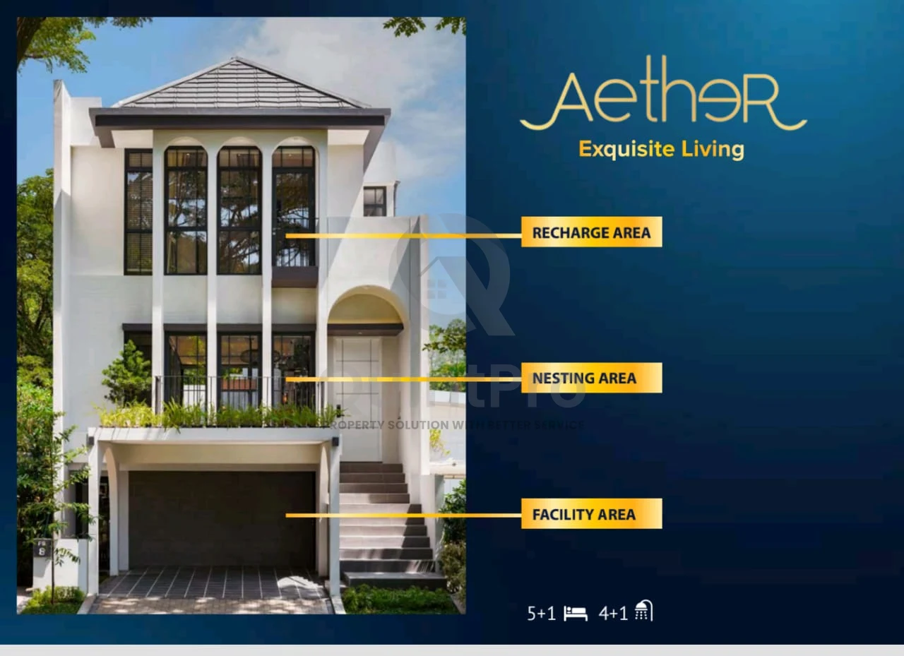 Rumah Modern 5+1KT di Aether Greenwich Park BSD, 3 Lantai Design Architect