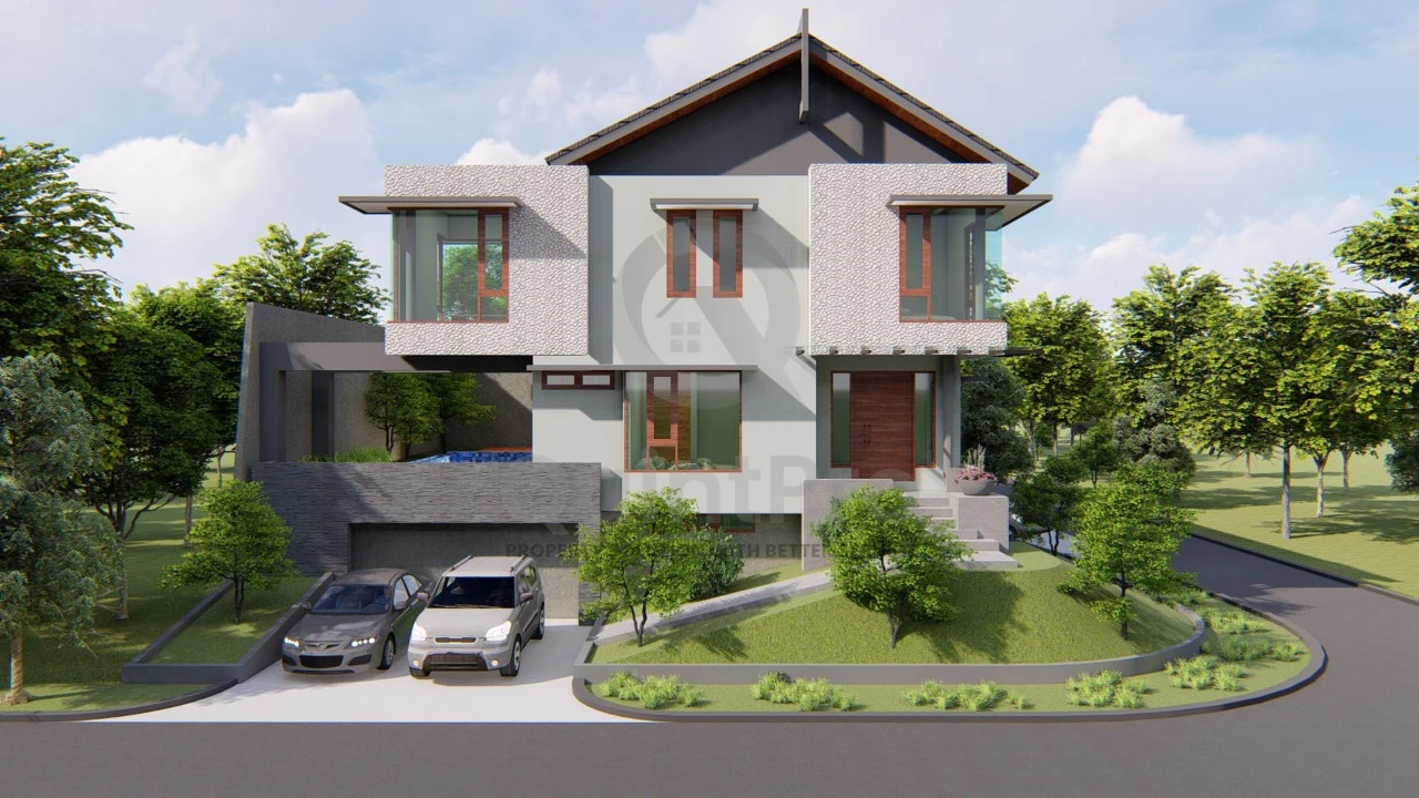 Rumah Modern 6KT 5KM di Blossom Ville The Green BSD, Kolam Renang SHM — foto 2
