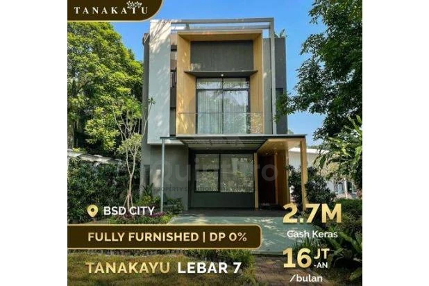 Rumah 3KT 3 Lantai Full Furnished di Tanakayu Chava BSD, Smart Home Rooftop PPJB