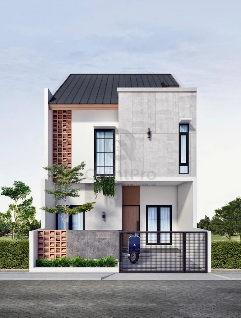 Rumah Modern 3+1KT di Nusa Loka BSD, 2,5 Lantai SHM Tropical Industrial