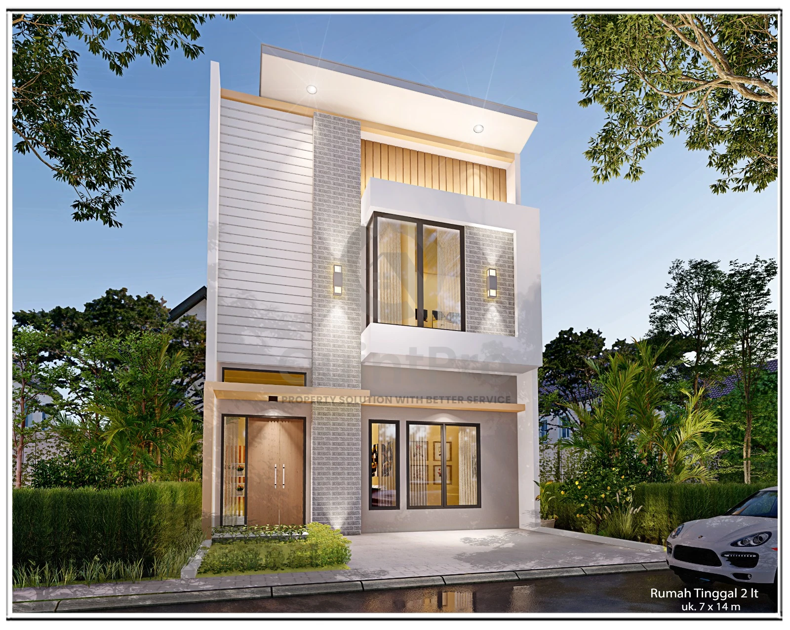 Rumah Modern 3+1KT 2 Lantai di Nusa Loka BSD, Granit 80x80 SHM